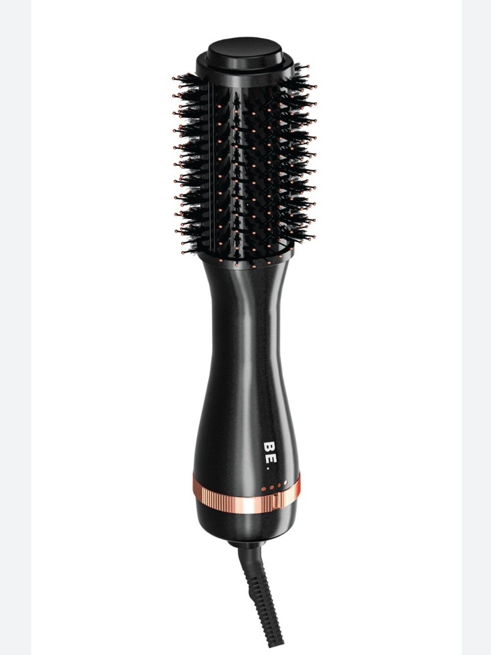 Black and Rose Gold Rotating Round Hair Brush Dryer